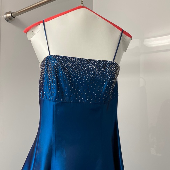 Grad dress, royal blue Faviana convertible lace-up back, sz 11/12 - Picture 3 of 12